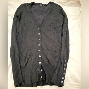 Zara Dark Gray Button-Up Cardigan